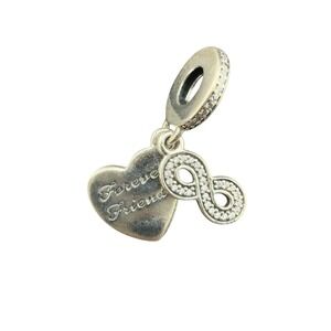 Pandora Forever Friends Infinity Heart Dangle Charm Sterling Silver 791948CZ